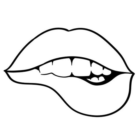 Mouth Biting Lip With Teeth Svg