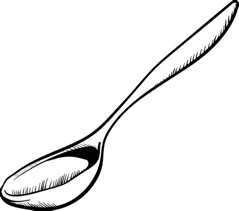 Drawing of a spoon, illustration, vector on white background. 13818768 ...