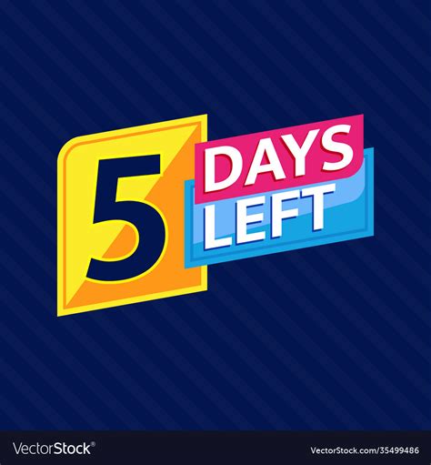 5 days left countdown banner Royalty Free Vector Image