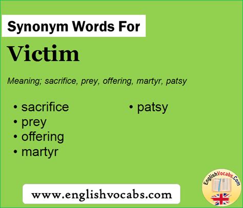 Synonym for Victim, what is synonym word Victim - English Vocabs