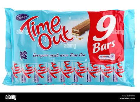 Packet of nine Cadbury Time Out chocolate wafer bars Stock Photo - Alamy