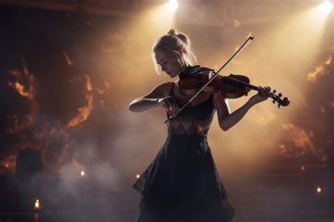 Premium Photo | Classical violinist performing on a grand stage dr 00451 02