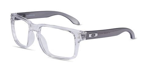 Oakley Holbrook Rx - Rectangle Polished Clear Frame Glasses For Men ...