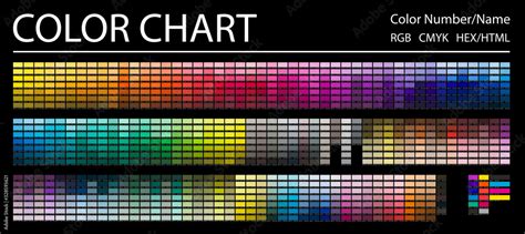 Color Chart. Print Test Page. Color Numbers or Names. RGB, CMYK, HEX ...