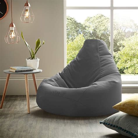 XX-L Grey Highback Beanbag Chair Water resistant Bean bags for indoor ...