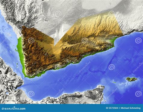 Yemen, Relief Map Stock Images - Image: 5572584