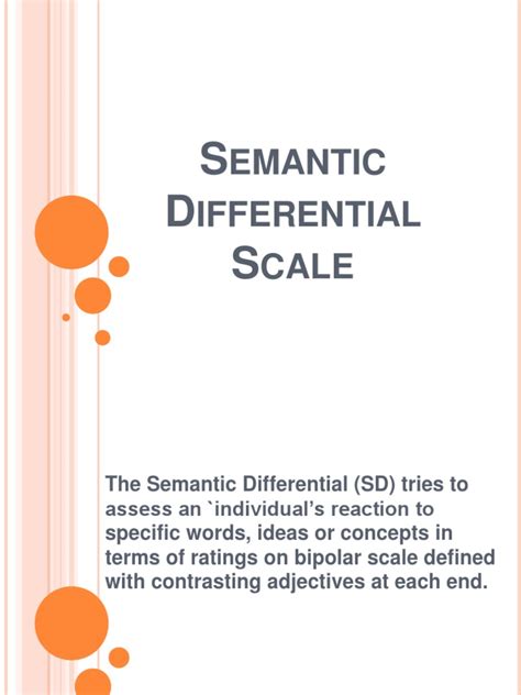 Semantic Differential Scale | Behavioural Sciences | Psychology ...