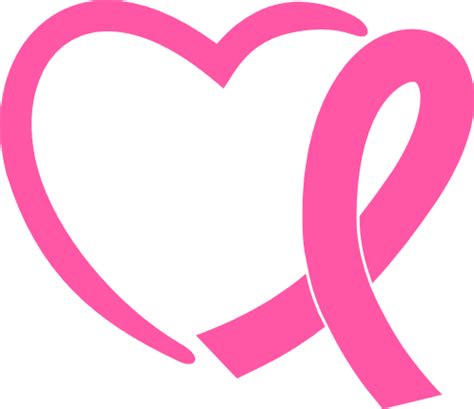 cancer awareness, heart and ribbon - free svg file for members - SVG Heart