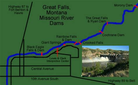 The Great Falls of the Missouri River in Great Falls, Montana