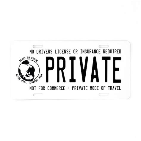 Private Sovereign Citizen Aluminum License Plate by IntersellarImports ...