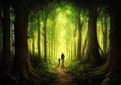 Searching for God, Family, Forest, Green, Son, Father, HD wallpaper ...