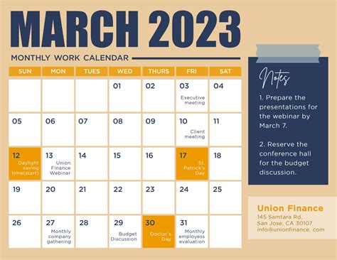 March 2023 Calendar Template - Download in Word, Google Docs ...