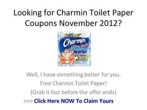 Charmin Toilet Paper Coupons November 2012