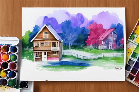 Colorful Watercolor Charming Wooden House Illustration · Creative Fabrica