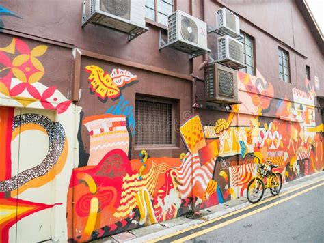 Haji Lane in Kampong Glam Popular with Colorful Street Art Editorial ...