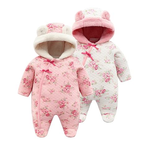 new born baby girl winter clothes 6m cute set romper baby fleece winter ...