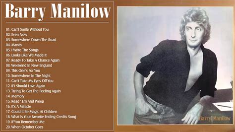 Best Of Barry Manilow - Barry Manilow Greatest Hits Full Album - YouTube