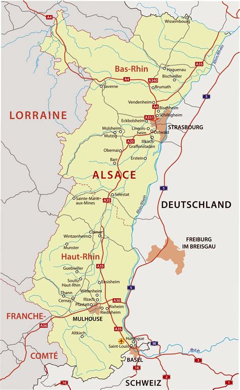 Large Alsace Maps for Free Download and Print | High-Resolution and ...