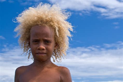 Beautiful Melanesians Black People with Blonde Hair