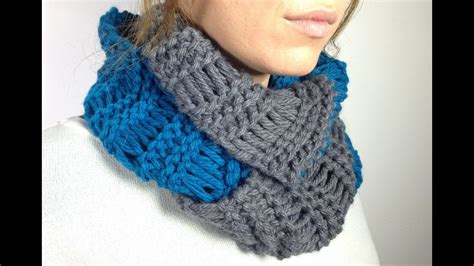 How to Loom Knit an Infinity Scarf in Elongated Stitch using a Round ...