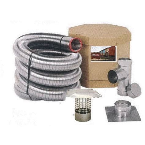 Chim Cap Corp 4 in. x 20 ft. Smooth Wall Stainless Steel Chimney Liner ...