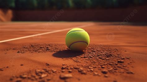 Clay Court Tennis Ball In 3d Rendering Background, Hd Wallpaper, 4k ...