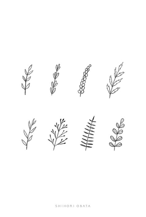 30 Easy Ways to Draw Plants & Leaves | Tatuaggi piccoli, Piccoli, Tatuaggi