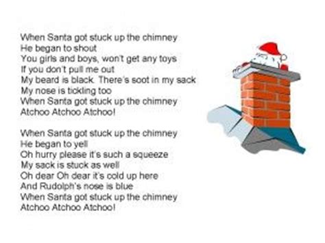 when santa got stuck up the chimney A card with this rhyme for the kids ...