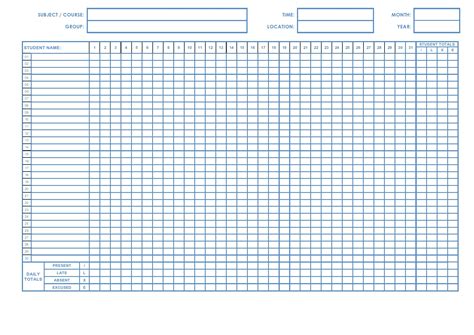 Blank Attendance Sheet Pdf - Printable Form, Templates and Letter