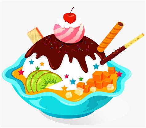 12 Scoop Banana Split Sundae Clipart