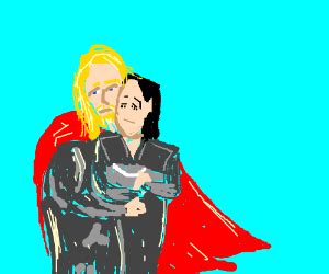 Thor and Loki hug it out - Drawception