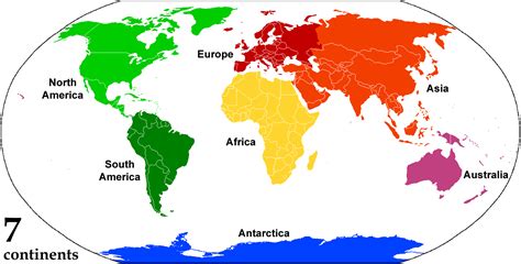 World Map With Continents Labeled Printable