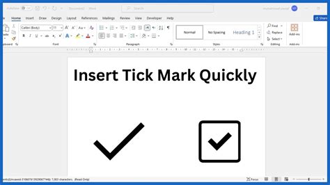 Shortcut for Tick Symbol in Word (🗸 & ☑): Fastest way to get Check Mark ...