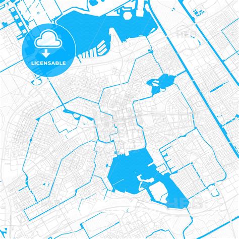 Vector map of Almere, Flevoland, Netherlands with emphasis on water ...