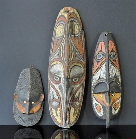 Papua New Guinea Mask Trio - New Guinean - Tribal