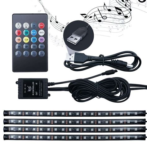 Car LED Strip Interior Lights Black