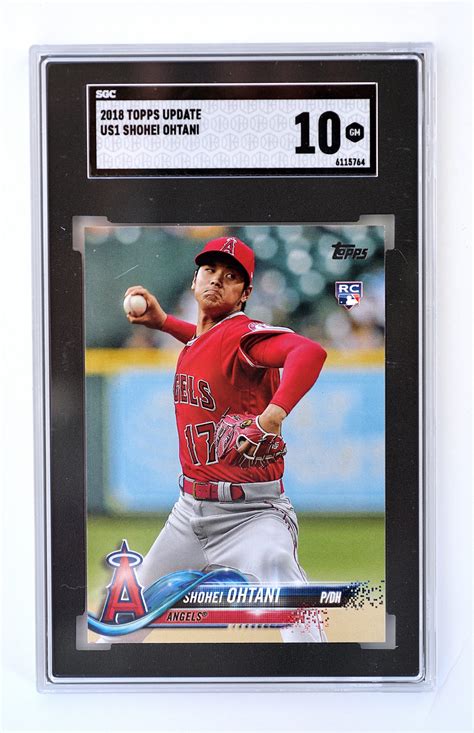 Slabbed and Graded 2018 Shohei Ohtani Topps US1 Rookie Card GEM MINT 10 ...