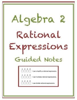 Algebra 2 Rational Expressions Guided Notes Worksheet (Editable)