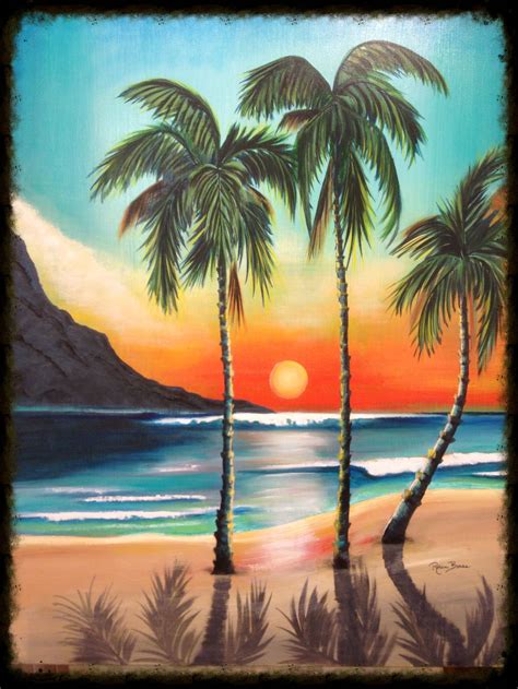 "Palm Tree Shadows" Hawaiian Tropical Art | Artwork by Robin Bones ...