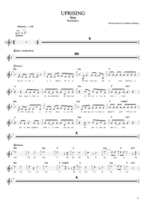 Uprising Tab by Muse (Guitar Pro) - Full Score | mySongBook