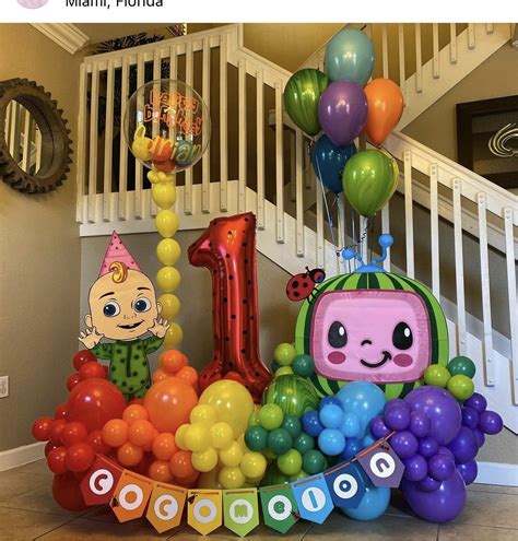 Party & Gifting 1 st birthday cocomelon balloon kit bouquet coco melon ...