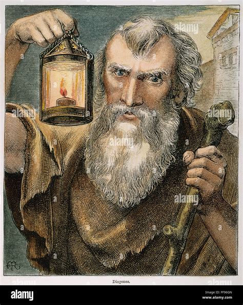 DIOGENES (c412-323 B.C.). /nGreek philosopher. Diogenes and his lantern ...