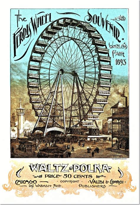 1893 Chicago Worlds Fair Ferris Wheel Vintage Poster - Etsy