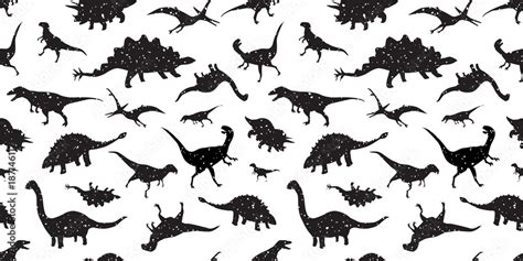 dinosaur Seamless Pattern dino vector isolated wallpaper background ...