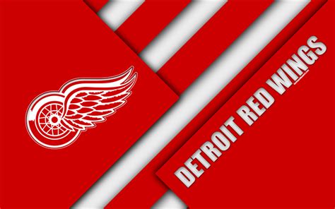 Download wallpapers Detroit Red Wings, 4k, material design, Detroit ...