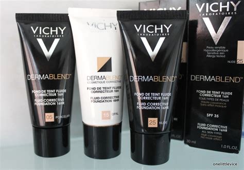 Vichy Dermablend Foundation in 05 (Porcelain), 15 (Opal) & 25 (Nude ...