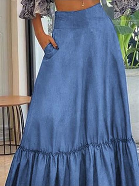 Elegant Women's Half length Dress Four Seasons Wearable Midi Skirt ...