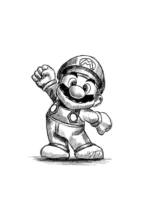 Super Mario Game Drawing Download, Digital Paint, Design Art, Print ...