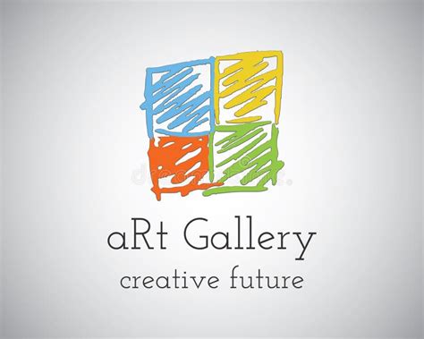 Abstract Hand Drawn Art Gallery Logo Design Stock Illustration ...