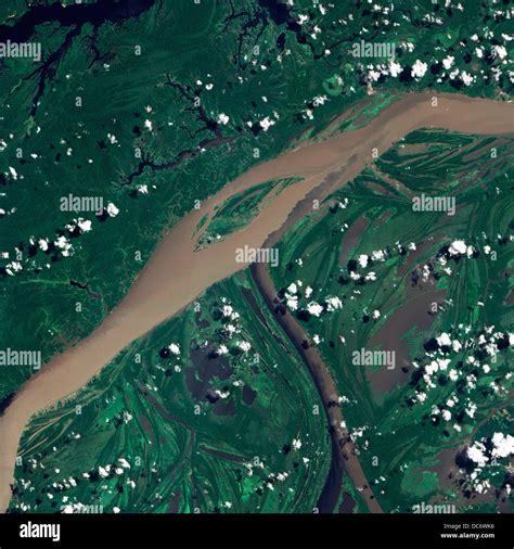 Amazon river satellite view Stock Photo - Alamy